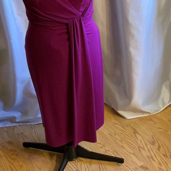 CONNECTED APPARELsize 6 dress in plum purple with front pleat - Picture 4 of 11